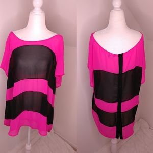 Torrid short sleeve sheer blouse size 2